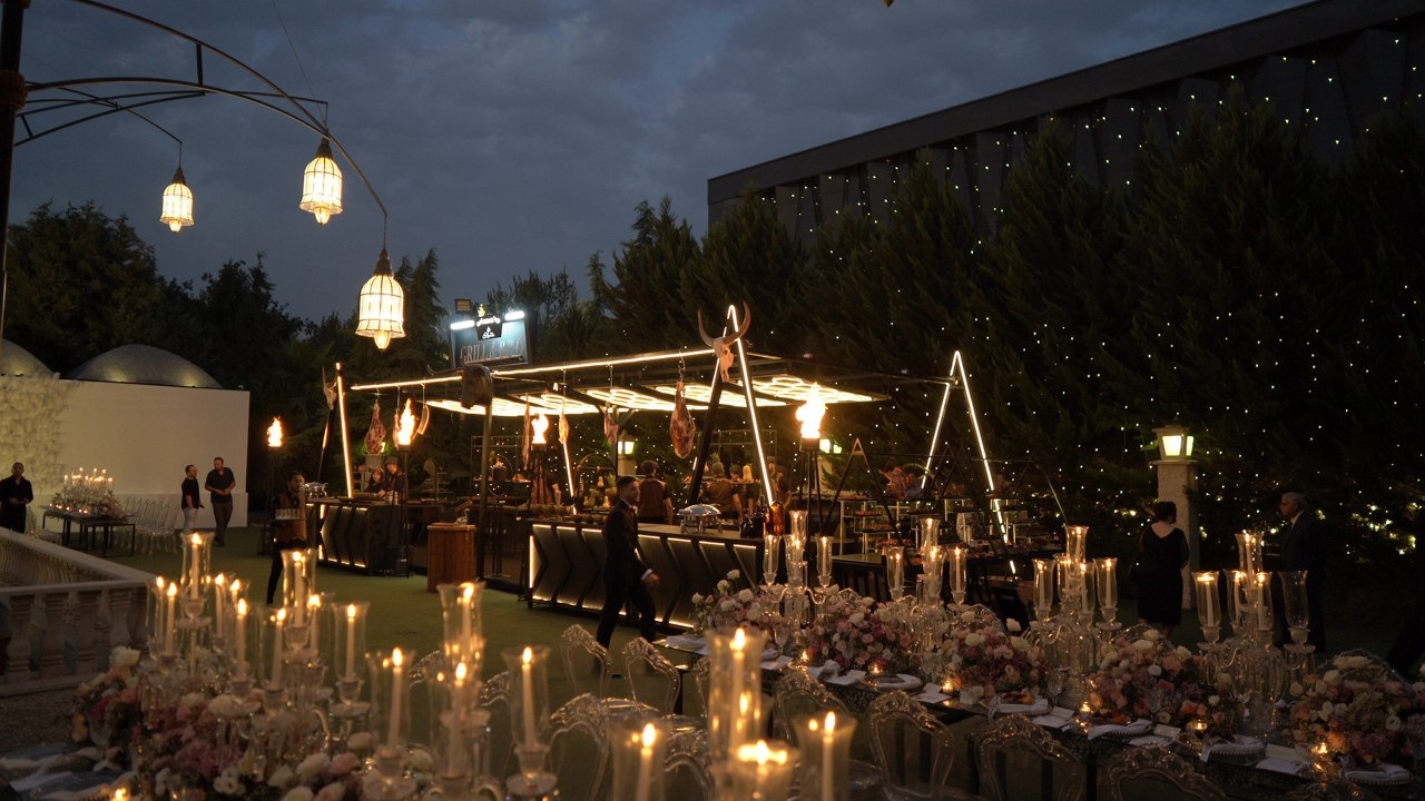 Main course meal with rice, meat, and vegetables
