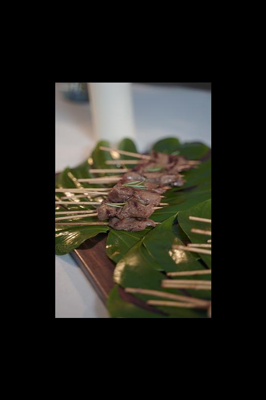 Finger food platter with sliders and canapés