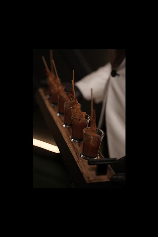 Finger food platter with sliders and canapés