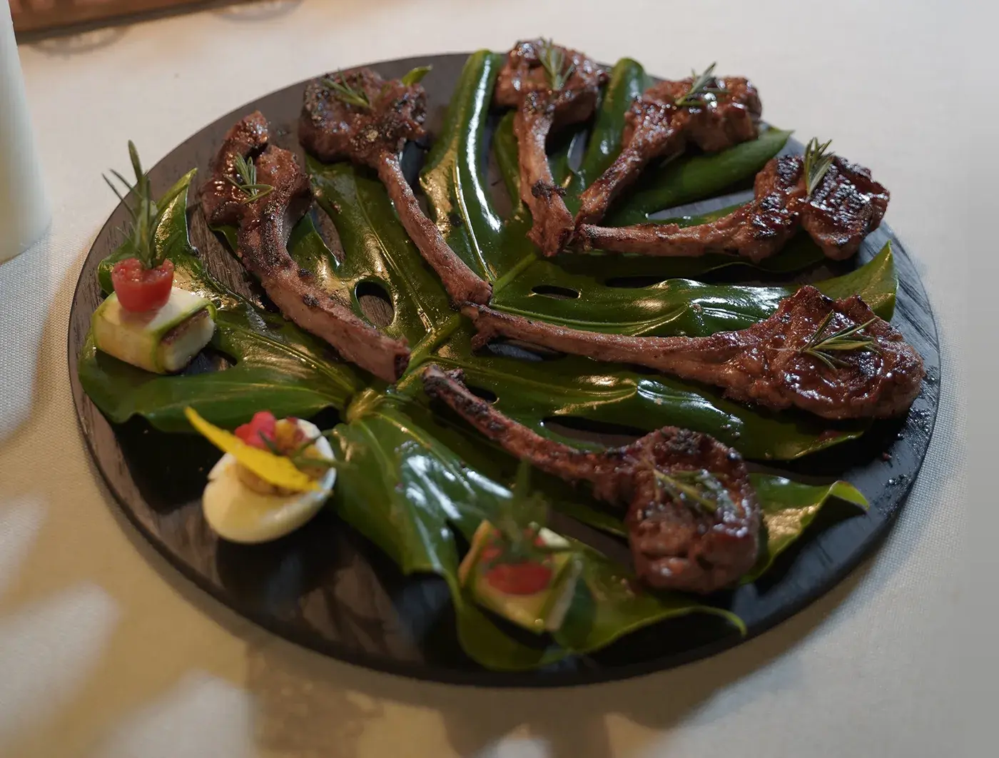 Finger food platter with sliders and canapés